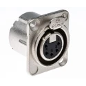 RS PRO Panel XLR Connector, Straight Orientation, 50V Voltage, 7.5A Current, 5 Contacts, Silver over Nickel Plating NC5FD-LX
