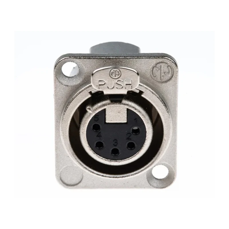 RS PRO Panel XLR Connector, Straight Orientation, 50V Voltage, 7.5A Current, 5 Contacts, Silver over Nickel Plating NC5FD-LX