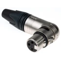 Neutrik Cable XLR Connector Right Angle 3 Way Female Silver Plating 50V NC3FRX