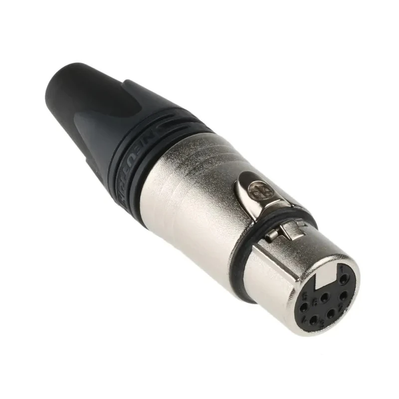 Neutrik Cable XLR Connector Straight 50V Female 6 Way Silver over Nickel Plating NC6FXX