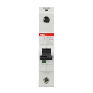 ABB System Pro M Compact S200 Miniature Circuit Breaker 1-Pole 40A Type Z 253V AC 72V DC 2CDS251001R0558 S201 Z 40A - 10 KA