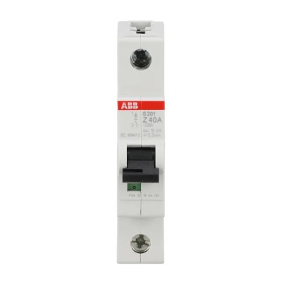 ABB System Pro M Compact S200 Miniature Circuit Breaker 1-Pole 40A Type Z 253V AC 72V DC 2CDS251001R0558 S201 Z 40A - 10 KA