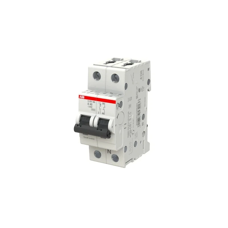 ABB System Pro M Compact S200 Miniature Circuit Breaker 1-Pole 40A Type D 400V AC 12V DC 6kA Breaking 2CDS251103R0401