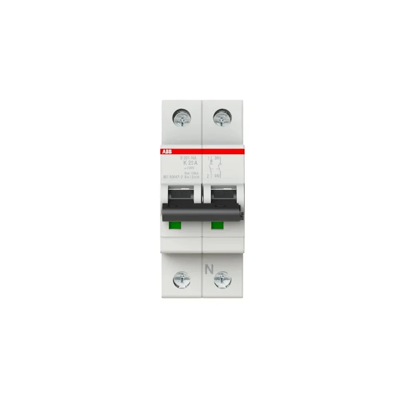 ABB System Pro M Compact S200 Miniature Circuit Breaker, 1-Pole, 25A, Type K, 400V AC, 6 kA Breaking Capacity 2CDS251103R0517