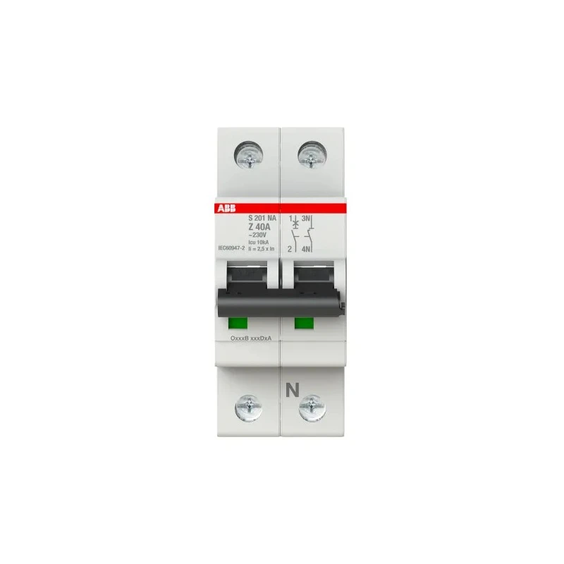 ABB System Pro M Compact S200 Miniature Circuit Breaker, 1-Pole, 40A, Type Z Tripping, 400V AC, 6 kA 2CDS251103R0558