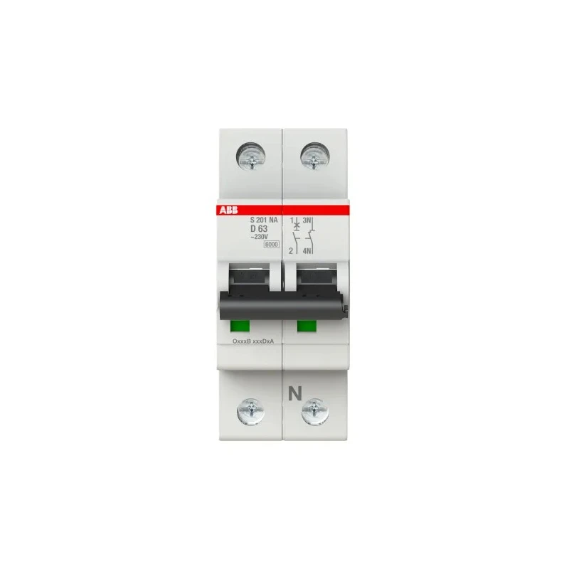 ABB System Pro M Compact S200 Miniature Circuit Breaker, 1-Pole, 63A, Type D, 400V AC, 6 kA Breaking Capacity 2CDS251103R0631