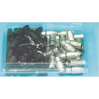 Neutrik Cable XLR Connector, Straight Orientation, 4 Contacts, 50V, 10A, Silver over Nickel Plating NC4MXX-D25