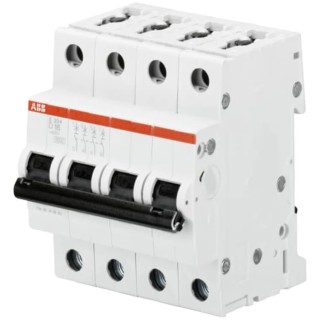 ABB System Pro M Compact S200 Miniature Circuit Breaker 4-Pole 500mA Type D 440V AC 12V 2CDS254001R0981 S204 D 0.5A - 10 KA