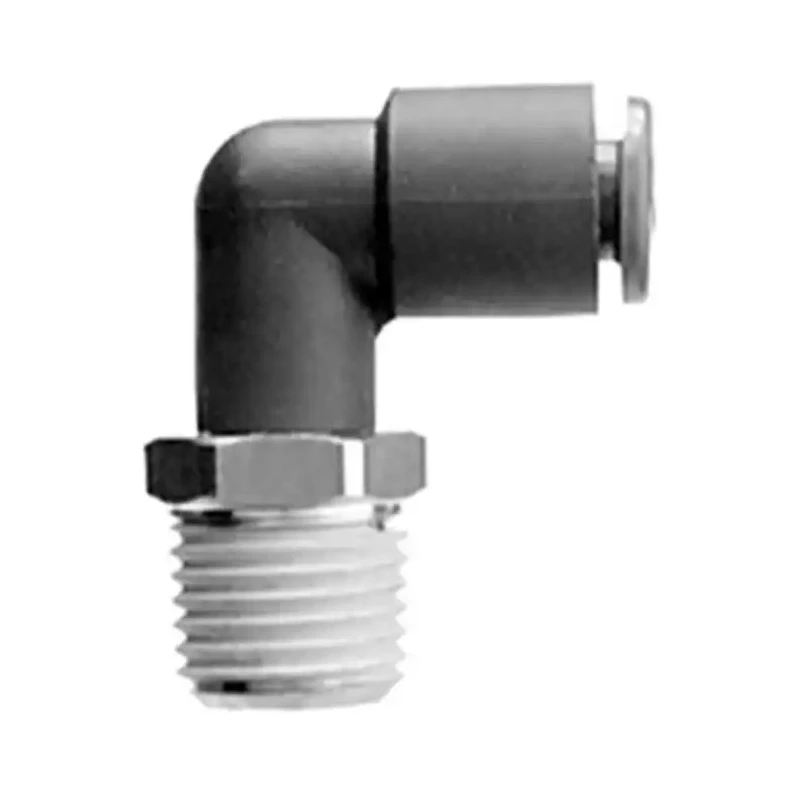 SMC KR Series Pneumatic Fitting Male R 1/8 in Thread Push-in Tube Connection 6mm KRL06-01S
