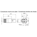 LEMO Circular Connector, 2 Contacts, Cable Mount, 14 mm Size, Plug, Male, IP50 Protection, Redel P Series PAG.M0.2GL.AC52V