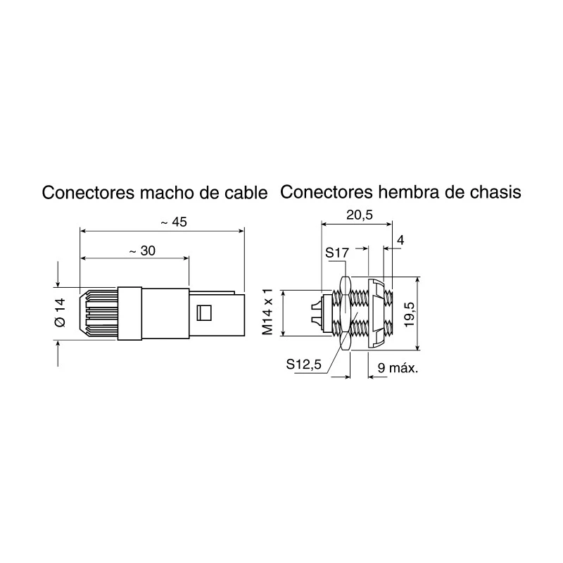 LEMO Circular Connector 8 Contacts Cable 14 mm Plug Male IP50 Redel P Series PAG.M0.8GL.AC52A