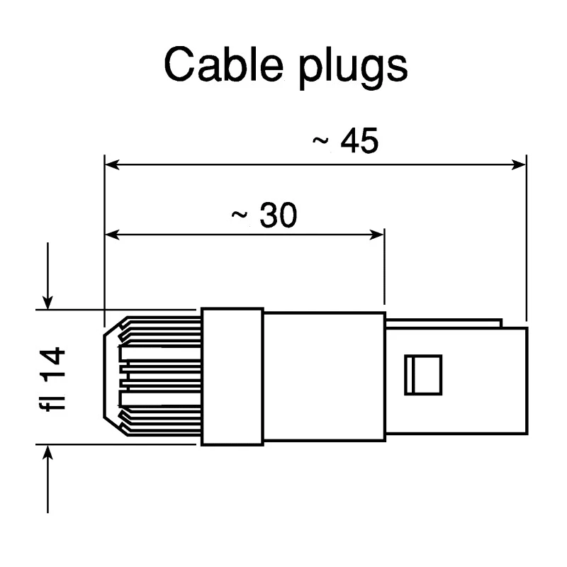 LEMO Circular Connector 8 Contacts Cable 14 mm Plug Male IP50 Redel P Series PAG.M0.8GL.AC52A