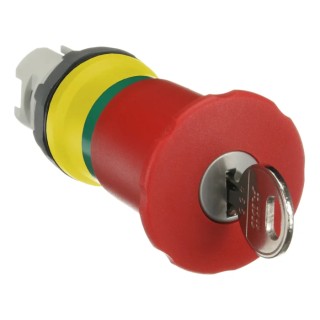 ABB Emergency Stop Push Button Head 40 mm Diameter Key Release Mushroom Actuator Plastic 1SFA611525R1301 MPEK4-13R