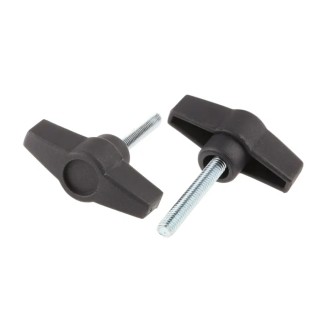 RS PRO Black Thermoplastic Male Wing Clamping Knob Threaded Stud 35mm Thread Length 50 mm Diameter 169-301