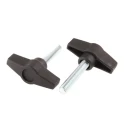 RS PRO Black Thermoplastic Male Wing Clamping Knob, Threaded Stud, M8x40mm 169-317