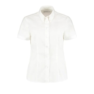 Kustom Kit Women's White Polyester Cotton Long Sleeve Work Shirt Size 92 cm KK701