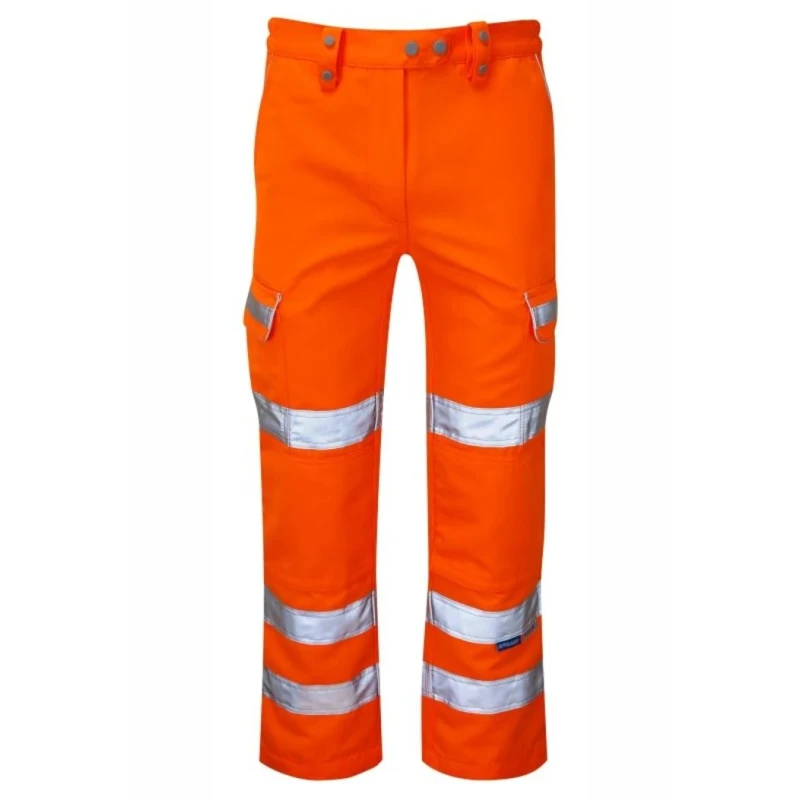 PULSAR Women's Hi Vis Trouser Yellow Orange Waist Size 8-26 with Elasticated Waist PR336LDSR
