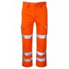 PULSAR Women's Hi Vis Trouser Yellow Orange Waist Size 8-26 with Elasticated Waist PR336LDSR
