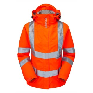 PULSAR Orange Women's Hi Vis Softshell Jacket Size 10 Waterproof Polyester PR705-R-10