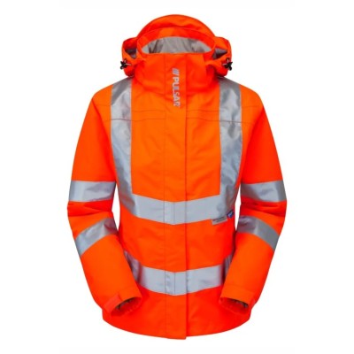 PULSAR Orange Women's Hi Vis Softshell Jacket Size 10 Waterproof Polyester PR705-R-10