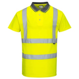 Portwest Yellow Unisex Hi Vis Short Sleeve Polo Shirt S 65% Polyester 35% Cotton S477YS