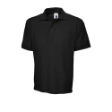 Uneek Black Polyester Cotton Polo Shirt Men's Short Sleeve Size 112 to 117 cm UC102