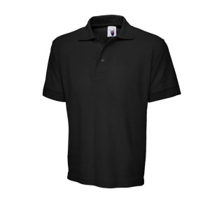 Uneek Black Polyester Cotton Polo Shirt Men's Short Sleeve Size 112 to 117 cm UC102