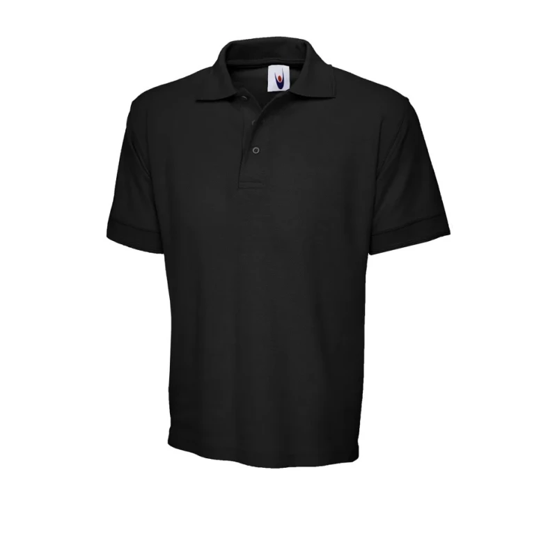 Uneek Black Polyester Cotton Polo Shirt Men's Short Sleeve Size 112 to 117 cm UC102