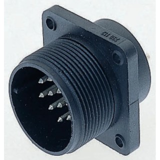 Hirschmann CM Copper Straight 5 Way Panel Mount MIL Spec Circular Connector Male, Male Contacts 932843100 CM 02 E 14S-5 P
