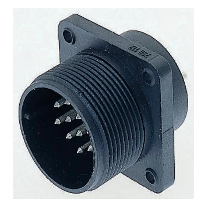 Hirschmann CM Copper Straight 5 Way Panel Mount MIL Spec Circular Connector Male, Male Contacts 932843100 CM 02 E 14S-5 P