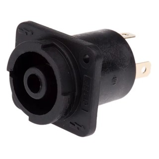 RS PRO Straight Panel Loudspeaker Connector 4 Way Female Black 20A Screw Termination 171-118
