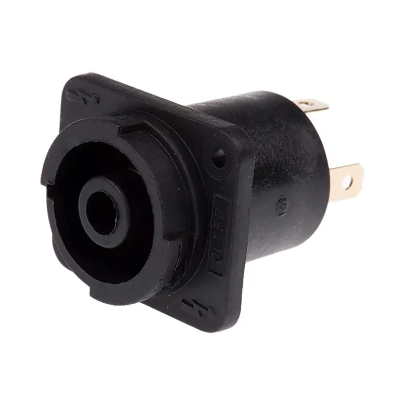 RS PRO Straight Panel Loudspeaker Connector 4 Way Female Black 20A Screw Termination 171-118