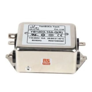 RS PRO 10A 250V AC 50Hz 60Hz Chassis Mount EMI Filter Fast-On Termination 237-8681