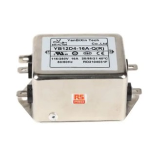 RS PRO 16 A 250V AC 50Hz 60Hz Chassis Mount Power Line Filter Fast-On 1 Phase 237-8689