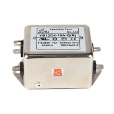 RS PRO 16 A 250V AC 50Hz 60Hz Chassis Mount Power Line Filter Fast-On 1 Phase 237-8689