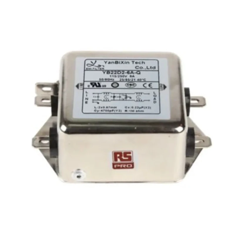 RS PRO 6A 250V AC 50Hz, 60Hz Chassis Mount EMI Filter Fast-On Termination 1 Phase 237-8711