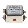 RS PRO 6A 250V AC 50Hz, 60Hz Chassis Mount EMI Filter Fast-On Termination 1 Phase 237-8711
