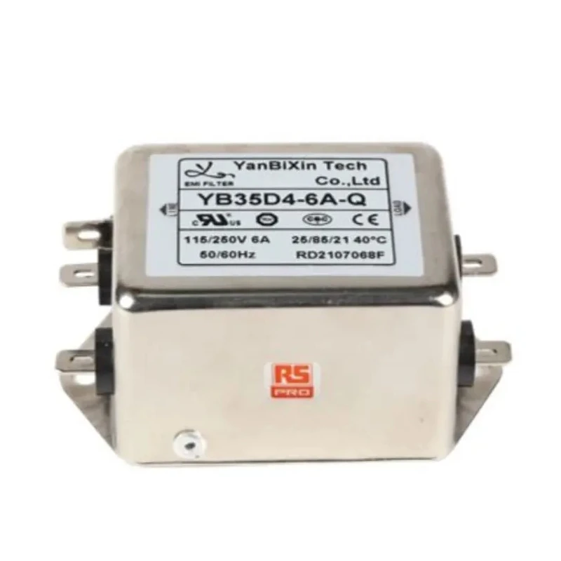 RS PRO 6 A 250V AC 50Hz 60 Hz Chassis Mount Power Line Filter Fast-On 1 Phase 237-8725