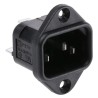 Bulgin C14 Straight Flange IEC Connector 250V 10A Nylon 66 Quick Connect Termination PX0579/63