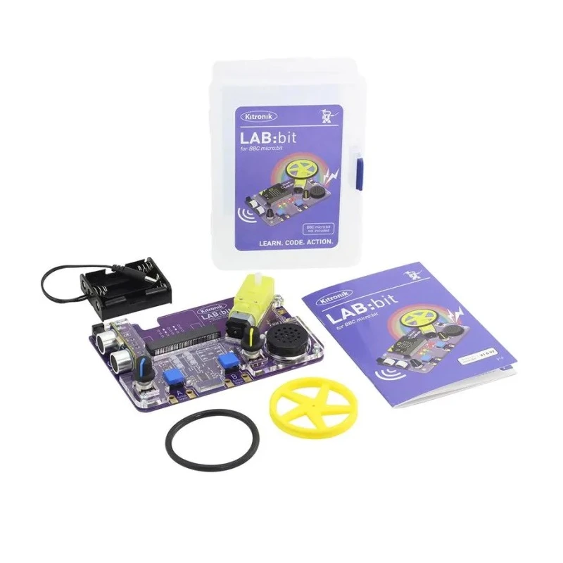 Kitronik BBC Micro:bit Educational Platform with Motor, Ultrasonic Sensor, Speaker, LEDs, and Buttons 56101