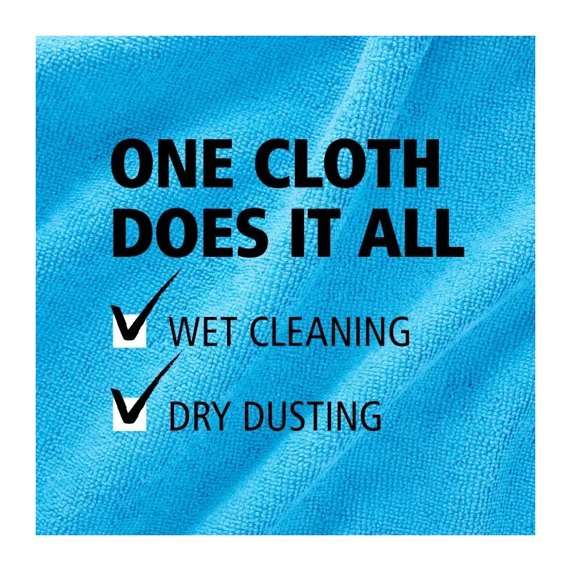 Rubbermaid Commercial Products HYGEN MF R-40 Blue Microfibre Cloths for Wet/Dry Use, Case of 24 Per Pack 1820583