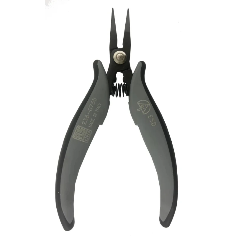 RS PRO Long Nose Plier Serrated Carbon Steel 154mm Overall Length, 25mm Jaw, Insulated Handle, ESD Safe 238-0755