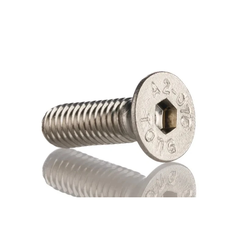 RS PRO Plain Stainless Steel Hex Socket Countersunk Screw M6 x 20 mm 171-900