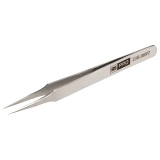 RS PRO 110mm Low Carbon Austenitic Steel Straight Tweezer 238-0697