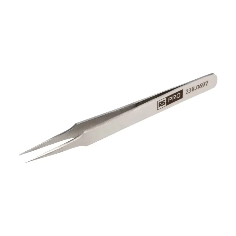 RS PRO 110mm Low Carbon Austenitic Steel Straight Tweezer 238-0697