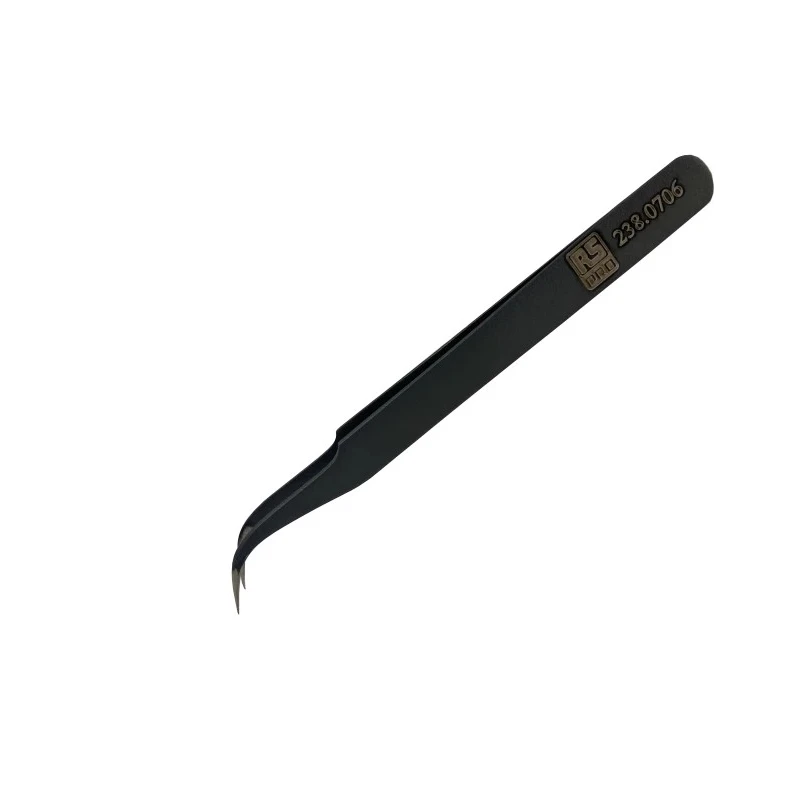 RS PRO 120mm Low Carbon Austenitic Steel Fine ESD Safe Tweezer 238-0706