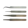 RS PRO 110mm Low Carbon Austenitic Steel Curved, Rounded, Sharp, Fine Tweezer Set 238-0740