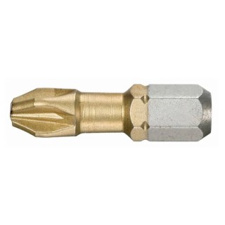 Facom Titanium Driver Bit, 1/4 in Tip, Pozidriv Drive, 25 mm Overall ED.132T