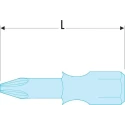 Facom 1/4 in Drive Pozidriv Driver Bit 25 mm Overall Length ED.101T