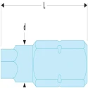 Facom Hex Screwdriver Bit 6.35 mm Drive Size, 4 mm Hex Tip, 25 mm Overall Length EH.104